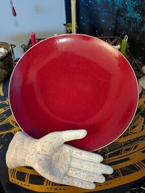 Gibson Red And Black Ceramic Serving Plate